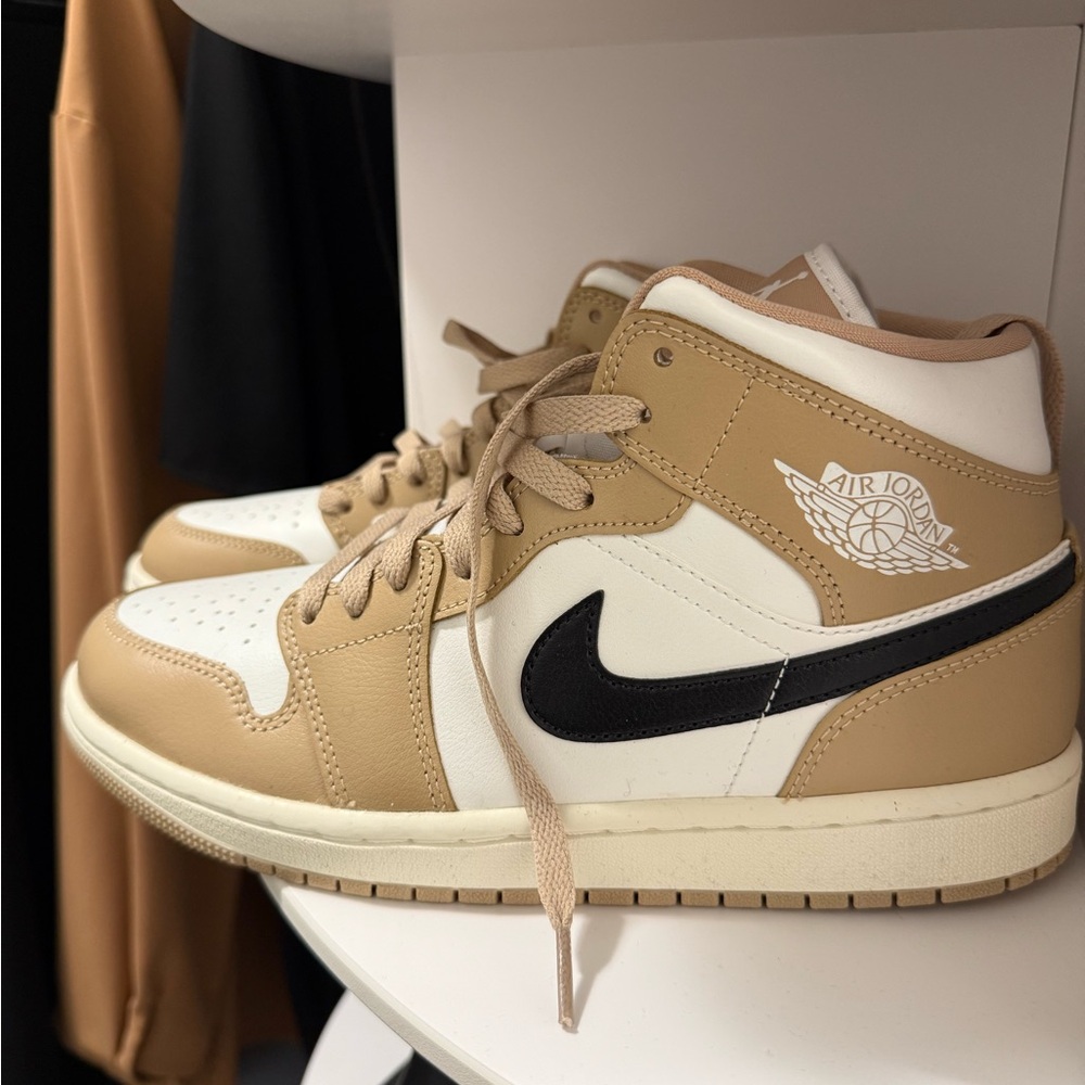 Nike Air Jordan Tan and Black High-Tops